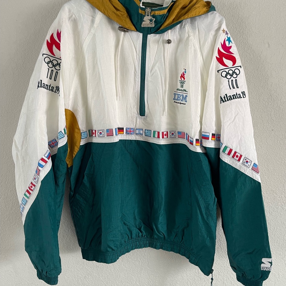 STARTER 1996 Olympic Games Collection Jacket - White and Green